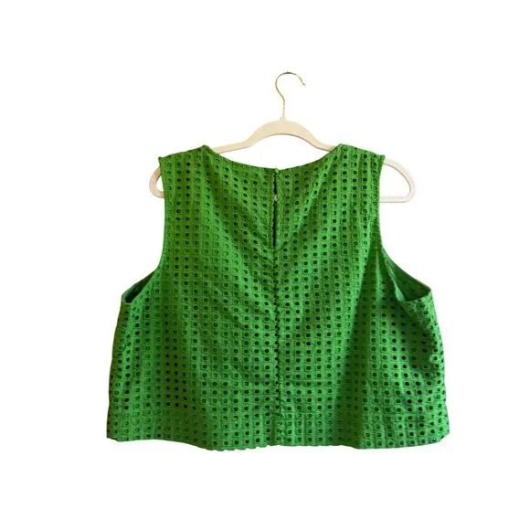 Kate Spade X Target Eyelet Shell Tank Blouse Top Women’s XL Green Sleeveless - Picture 7 of 8